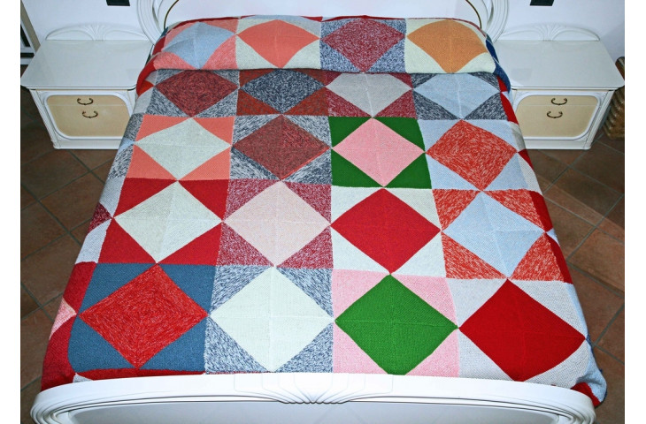 Coperta a maglia di lana multicolor