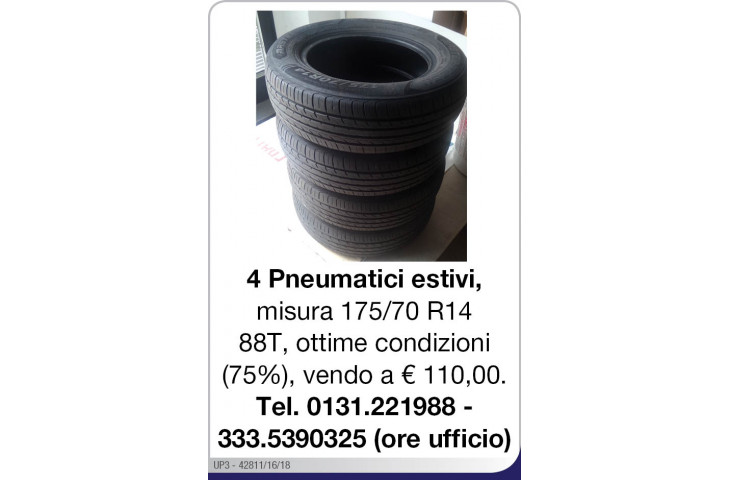 4 pneumatici estivi, 4 pneumatici estivi,