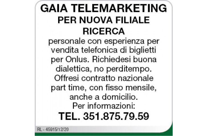 Gaia telemarketing Gaia telemarketing