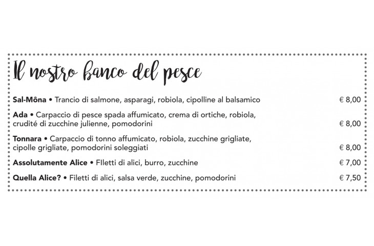 Il nostro banco del pesce Il nostro banco del pesce