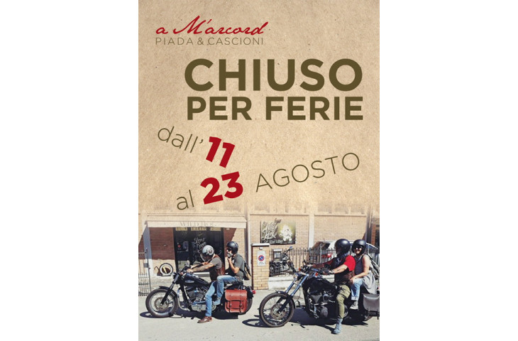 Chiusura per ferie Chiusura per ferie